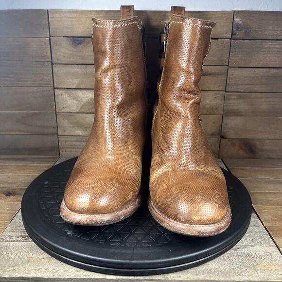 Bed Stu Womens Size 10 Cobbler Blaire Distressed Lace Zip Brown Leather Bootie - Picture 2 of 10